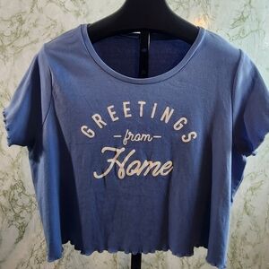 ALYA Cropped Greetings From Home Tee